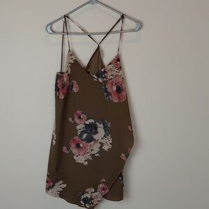 Free People Green Floral Mini Dress